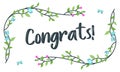 Congrats, Congratulations Typography With Floral frame, vector for greeting