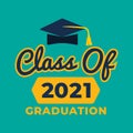 Congrats Graduates vector concept.Class of 2021 design for graduation ceremony invitation, party, high school or college yearbook