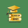 Congrats Graduates vector concept.Class of 2021 design for graduation ceremony invitation, party, high school or college yearbook