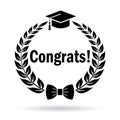 Congrats graduation vector icon