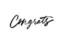 Congrats hand drawn brush lettering.