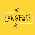 Congrats hand drawn modern lettering