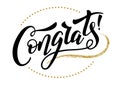 Congrats hand lettering Royalty Free Stock Photo