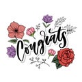 Congrats hand written lettering for congratulations card, greeting card, invitation, and print. Isolated on background. Slogan Royalty Free Stock Photo