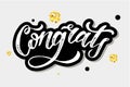 Congrats lettering Calligraphy Brush Text Holiday Vector Sticker gold