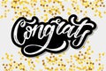 Congrats lettering Calligraphy Brush Text Holiday Vector Sticker gold