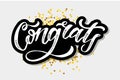 Congrats lettering Calligraphy Brush Text Holiday Vector Sticker gold