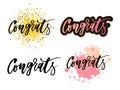 Congrats lettering. Handwritten modern calligraphy, brush painted letters. Inspirational text, vector illustration. Template for