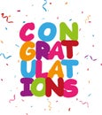 Congrats sign with colorful confetti