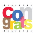 Congrats Text Color Vector Design