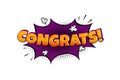 Congrats text sticker label icon design. Congrats text style effect. Royalty Free Stock Photo