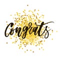 Congrats Vector Phrase Lettering Calligraphy Brush Gold