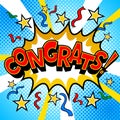 Congrats word comic book pop art vector Royalty Free Stock Photo