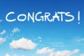Congrats! written in the sky