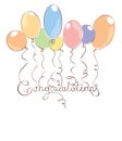 Congratulation with balloons Royalty Free Stock Photo