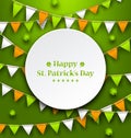 Congratulation Card with Bunting Hanging Pennants in Irish Colors