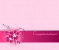 Congratulation card with hibiscus flowers Royalty Free Stock Photo