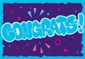 Congratulation Congrats Greeting Card Flyer Poster Hand Drawn Lettering Type Design Throw Up Bubble Graffiti Vector