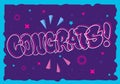 Congratulation Congrats Greeting Card Flyer Poster Hand Drawn Lettering Type Design Throw Up Bubble Graffiti Vector