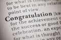 Definition of the word congratulation