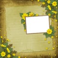 Congratulation with frame and yellow flowers