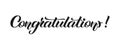 Congratulation hand lettering. Vector illustration with lettering-Congratulations-on white background. Royalty Free Stock Photo