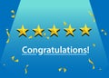 Congratulation with rate star design template Royalty Free Stock Photo