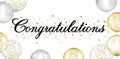 Congratulation Text With Golden And Silver Balloons Royalty Free Stock Photo