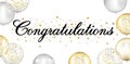 Congratulation Text With Golden And Silver Balloons