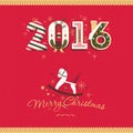 Congratulation vector merry christmas card 2016