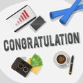 Congratulation Writing On The Table Color Illustration Royalty Free Stock Photo