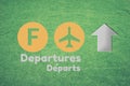 Airport departure sign. Royalty Free Stock Photo
