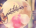 Congratulations balloon with vintage filter colorful