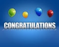 Congratulations Balloons 3D Background Royalty Free Stock Photo