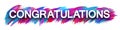 Congratulations banner with colorful brush strokes on white back Royalty Free Stock Photo