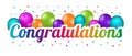 Congratulations Banner - Colorful Vector Illustration With Confetti Stars And Balloons Royalty Free Stock Photo