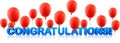 Congratulations banner with red balloons. Royalty Free Stock Photo