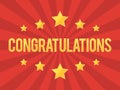 Congratulations Banner with stars Royalty Free Stock Photo