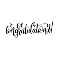 Congratulations - black and white hand lettering inscription Royalty Free Stock Photo