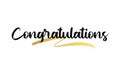 Congratulations calligraphy with gold effect. Hand written text. Lettering. Calligraphic banner.