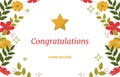 Congratulations Card Career Job Promotion Colorful Flower Floral