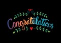 Congratulations card. Hand lettering calligraphy. Royalty Free Stock Photo