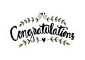 Congratulations card. Hand lettering calligraphy. Royalty Free Stock Photo