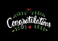 Congratulations card. Hand lettering calligraphy. Royalty Free Stock Photo