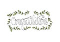 Congratulations card. Hand lettering calligraphy. Royalty Free Stock Photo