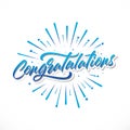 Congratulations Card. Typography, Lettering, Handwritten, vector for greeting Royalty Free Stock Photo