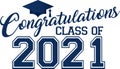 Congratulations Class of 2021 Blue Graphic