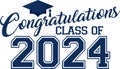 Congratulations Class of 2024 Blue Royalty Free Stock Photo