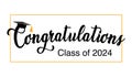 Congratulations Class of 2024 greeting sign. Congrats Graduated. Royalty Free Stock Photo