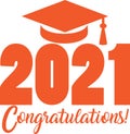 Congratulations Class of 2021 Royalty Free Stock Photo